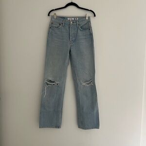 Re/Done straight leg distressed jeans